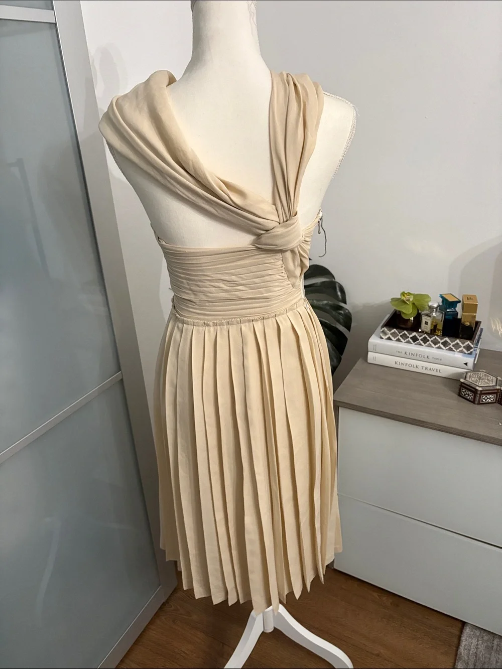 3.1 Phillip Lim Cream One-Shoulder Twist Pleated Dress - Picture 9 of 12